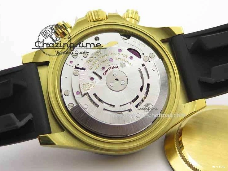 MiroTime 0417 Timeless Daytona YG 116518LN JH Best Edition White Dial On Rubber Strap A4130 (Free XS rubber strap) 3643